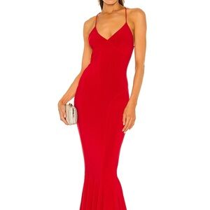 Norma Kamali x Revolve Low Back Slip Mermaid Fishtail Gown
